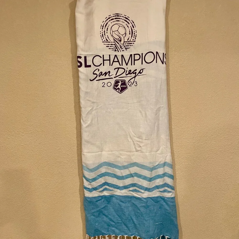 Terrytown Championship Blue White Striped Beach Towel Swim‎ Pool Blanket Wrap